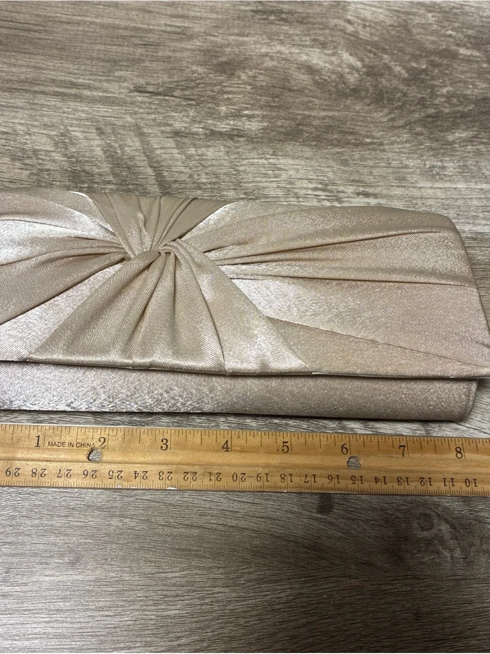 Charming Charlie RSVP  Satin Clutch Purse Handbag Champagne Formal Elegant party